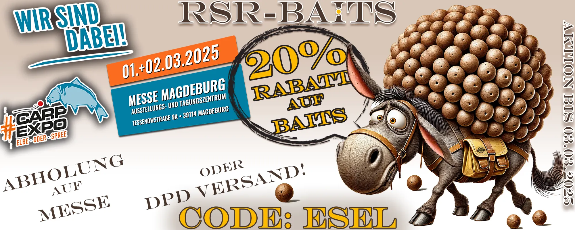 20% Messe Rabatt Magdeburg Esel