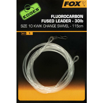 Fox Fluorocarbon Fused Leaders 30lb 115cm Swivel