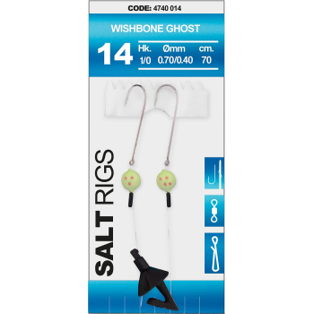 SPRO Salt Rig 14 Wishbone Ghost Meeresvorfach mit 2 Haken