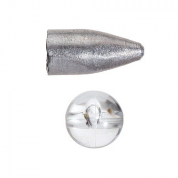 Balzer Shirasu Patronen Blei / Bullet mit Glasperlen Transparent 5 Gr. / 5 Stk