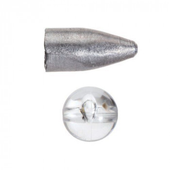 Balzer Shirasu Patronen Blei / Bullet mit Glasperlen Transparent 20 Gr. / 4 Stk.
