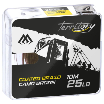 Coated-Braid-Vorfachschnur-10m-camo-braun-25lb-35lb-Karpfen