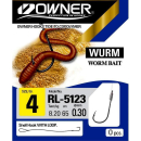 Owner RL5123 Wurmhaken Gebunden Gr. 4 - 0,30mm