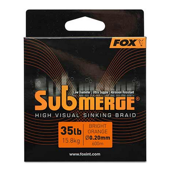 Submerge Orange Sinking Braid x 600m - 0.20mm