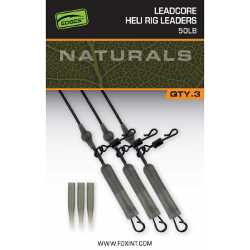 Fox EDGES Naturals Leadcore Heli Rig Leaders - 50lb