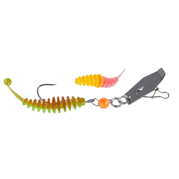 BALZER Cheburashka Chatter Lure gunsmoked 1,25 g Forellenköder mit beweglichem Metallplättchen