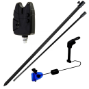 Komplettset für Grundangeln mit Rutenhalter, Schwingarm und Bissanzeiger mit blauer LED