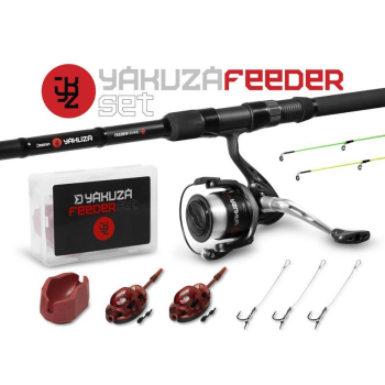 Delphin YAKUZA 300 Feeder Angel Set mit Rute Rolle Schnur und Zubehör