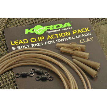 Korda Lead Clip Action Pack Clay 5 Bold Rigs