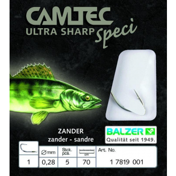 Balzer Camtec Speci Zander Haken vorgebunden  Size 2 / 0,25mm 