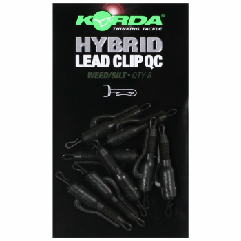 Korda Hybrid Lead Clip QC Weed / Silt 8 Stk.